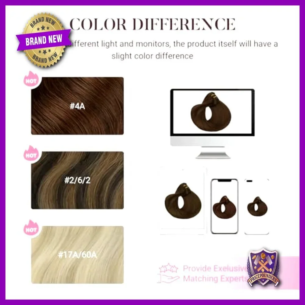 Clip-in Human Hair Extensions 16 Inch 120g 7 Pieces Double Weft
